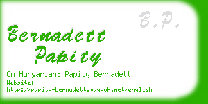 bernadett papity business card